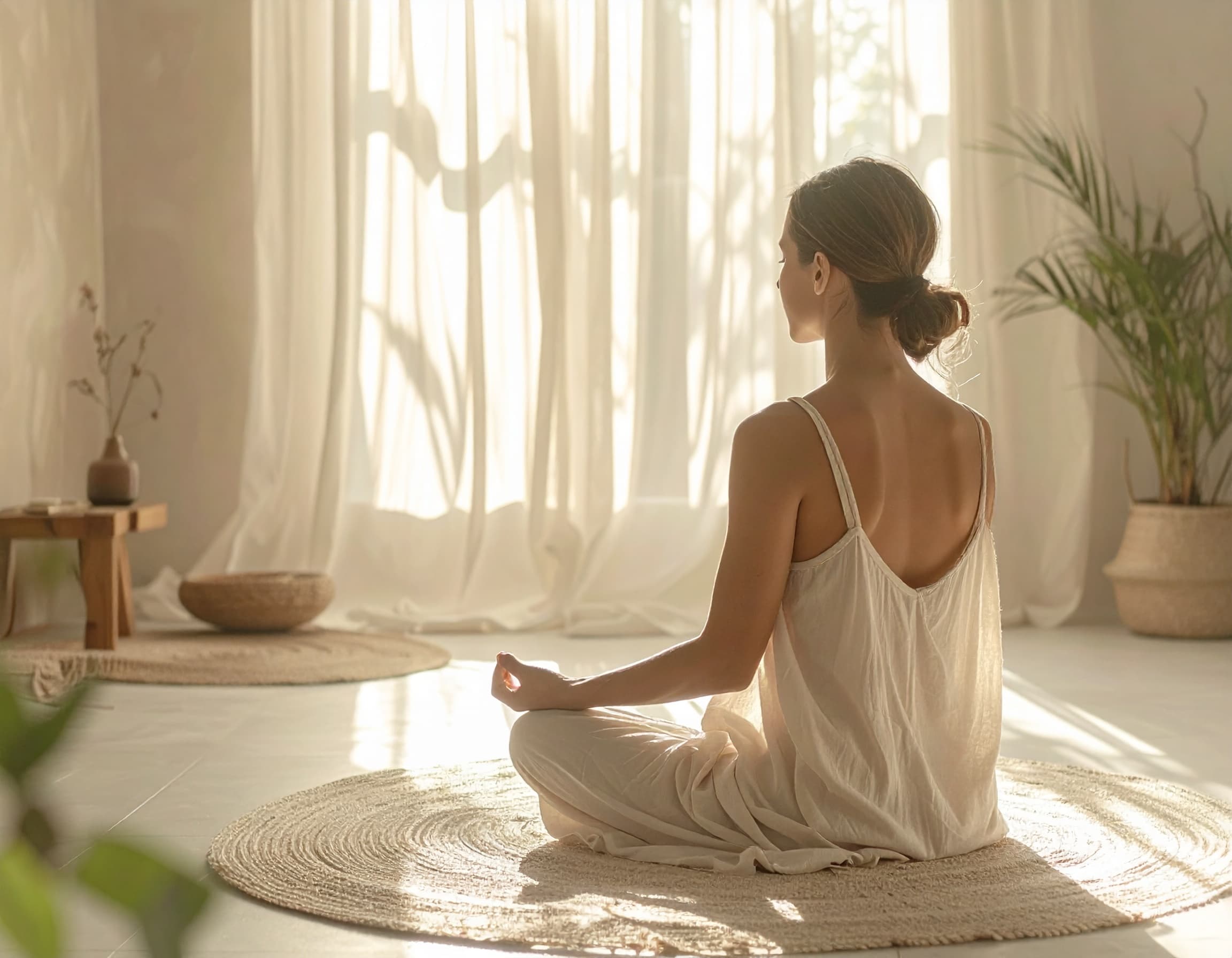 Kobieta medytująca w stylu Zen
